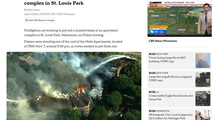 Urgent Help for Fire Survivors in St. Louis Park campaign photo, 1 of 5