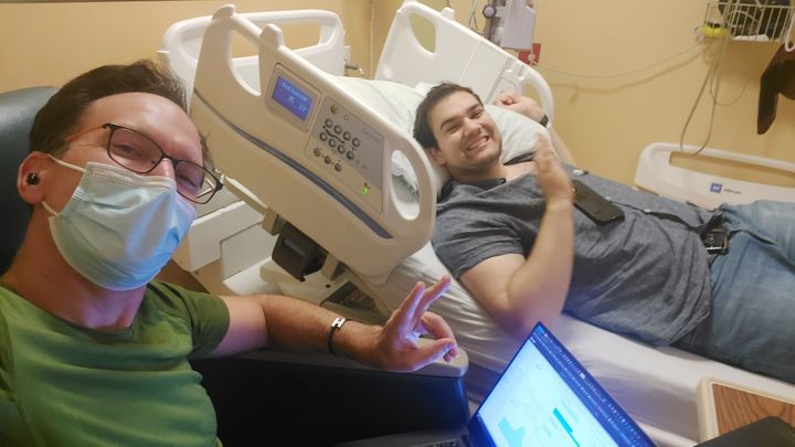 My son's bone marrow transplant. SU2C! campaign photo, 1 of 2