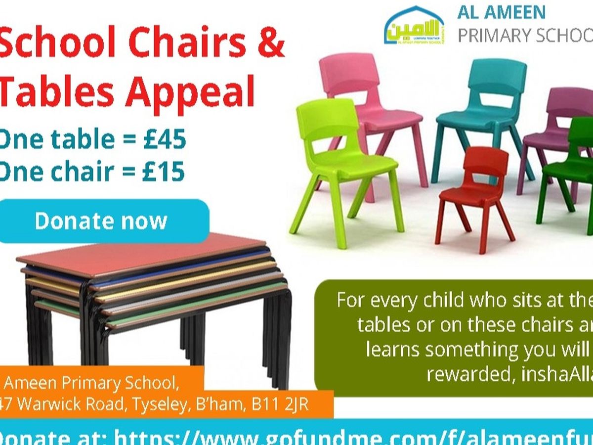 Fundraiser By Mohammed Rahman Al Ameen Chairs Tables Appeal