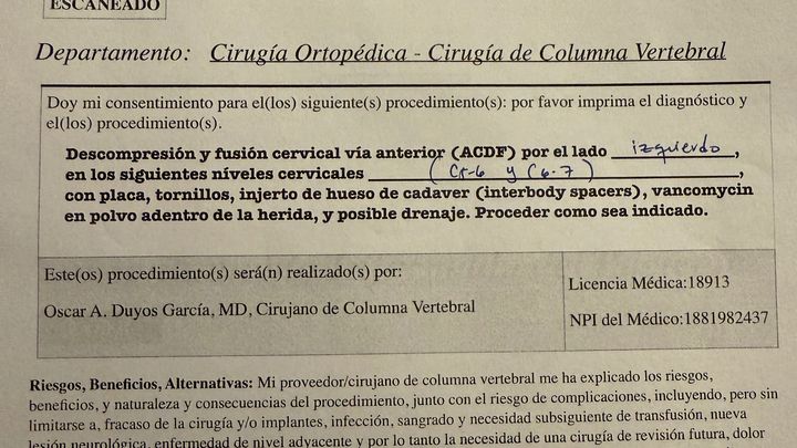 Discectomía cervical anterior y fusión. campaign photo, 1 of 4