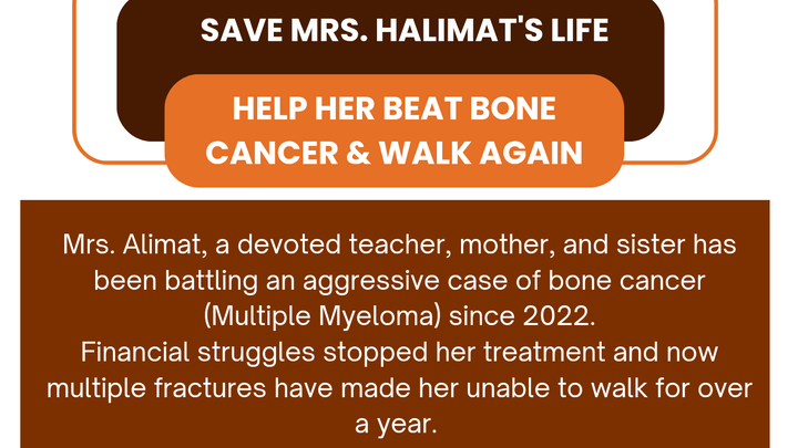 Help Mrs Alimat fight bone cancer and walk again campaign photo, 1 of 5