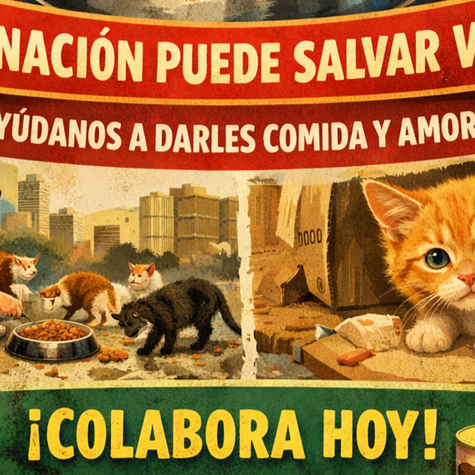 Tu donación alimenta y protege a gatos callejeros.