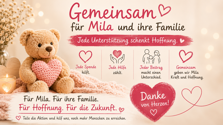 Die kleine Mila kämpft gegen ein Neuroblastom campaign photo, 1 of 3