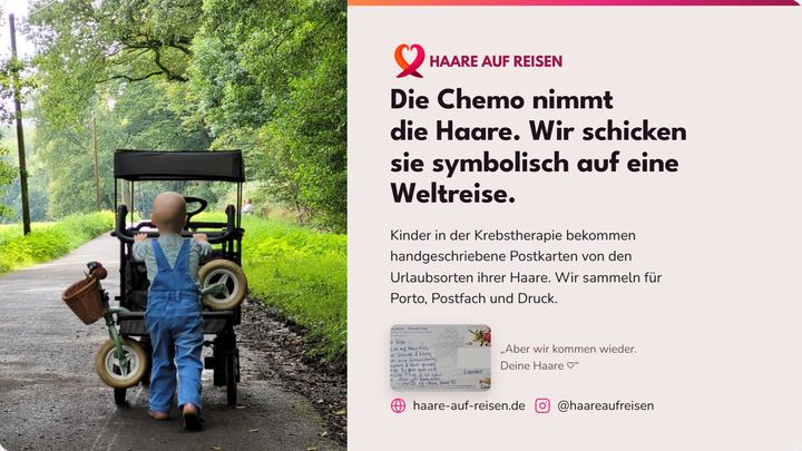 Wenn Haare auf Reisen gehen: Postkarten für krebskranke Kids campaign photo, 1 of 8