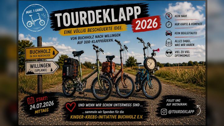 TourDeKlapp 2026 –Mit DDR-Klapprädern für krebskranke Kinder campaign photo, 1 of 3