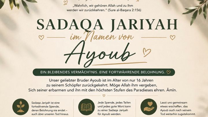 Sadaqa Jariyah für Ayoub
