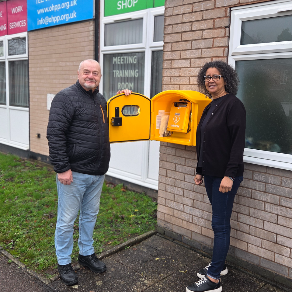 Community Emergency Defibrillator equipment & bleed kits
