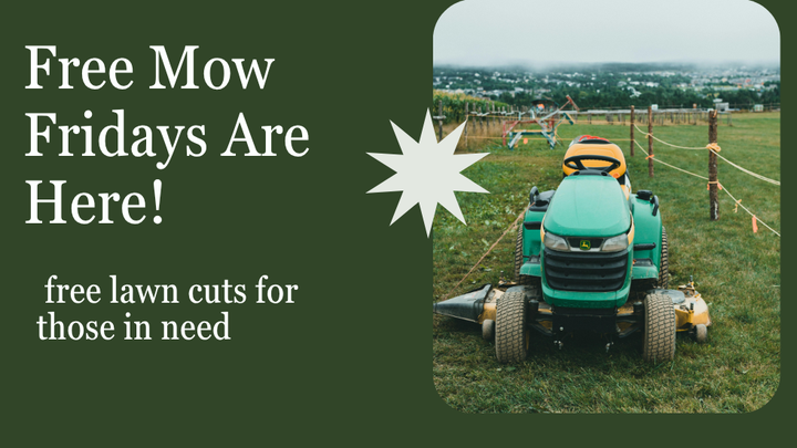 buy equipment for free lawn mowing for those in need campaign photo, 1 of 3