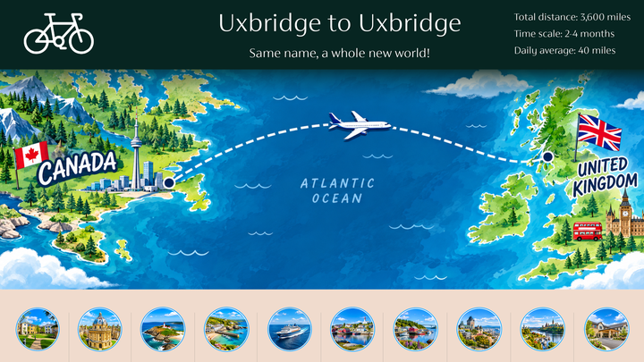 Uxbridge, UK to Uxbridge, Canada Virtual Cycle campaign photo, 1 of 3