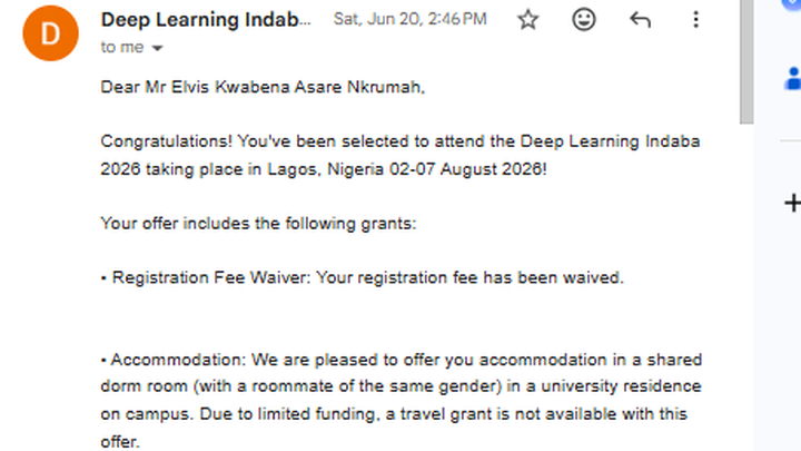 Help Elvis Attend Deep Learning Indaba 2026 campaign photo, 1 of 3