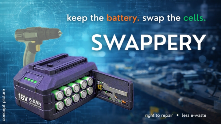 avoid E-Waste: Power-Tool Battery with replaceable cells campaign photo, 1 of 8