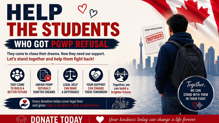 Help the students who got PGWP refusal campaign photo, 1 of 3