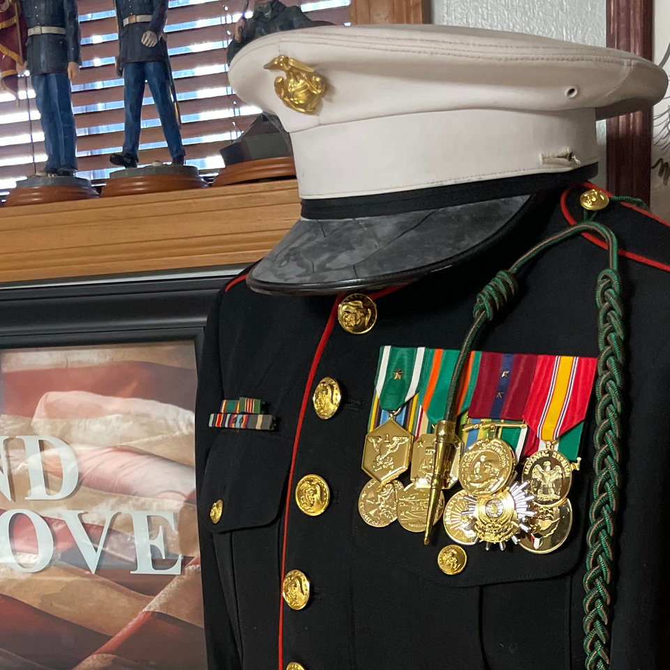 white christmas dresses Original U.S. WWII USMC Marine Enlisted Pilot Named Blue Dress Uniform   International Military Antiques
