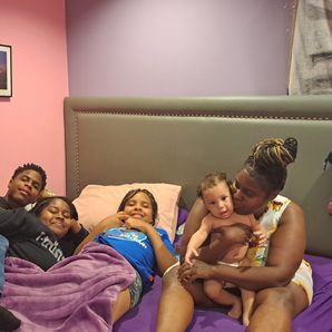 A mom and her children