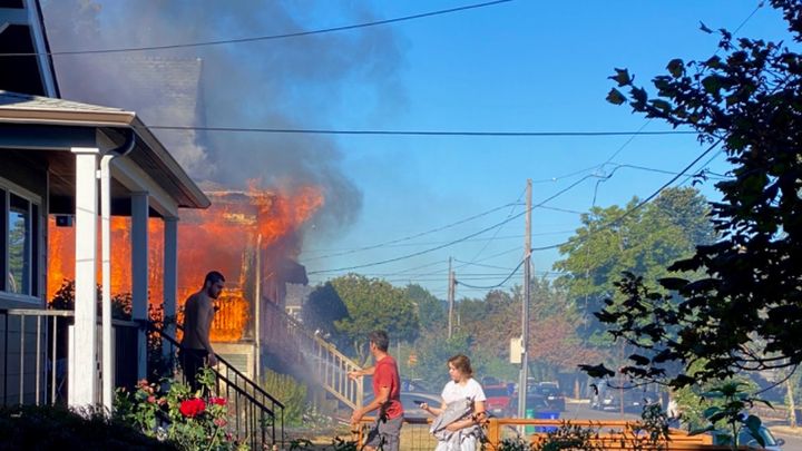 Displaced family in NE Portland campaign photo, 1 of 2