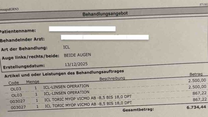 Freiwillige Unterstützung für meine Augenoperation (ICL) campaign photo, 1 of 3