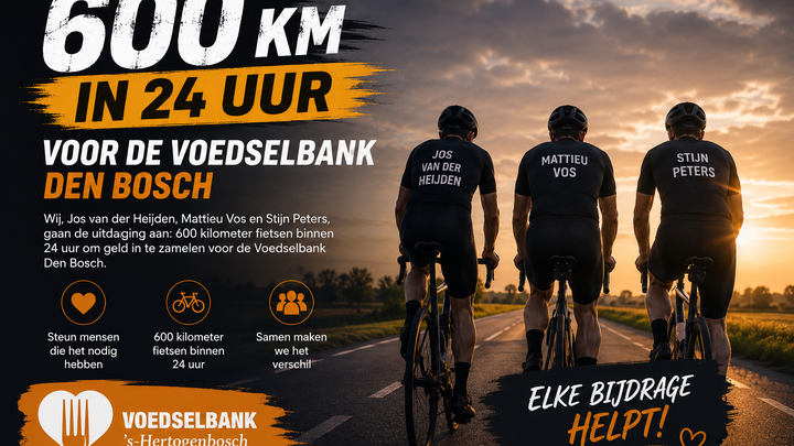 600 KM fietsen in 24 uur voor de Voedselbank Den Bosch campaign photo, 1 of 3
