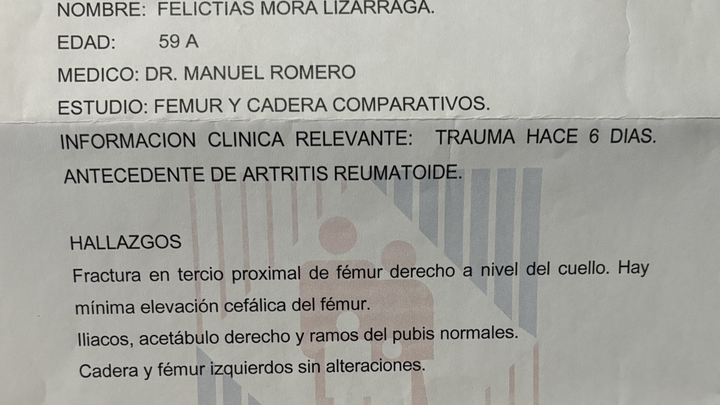 Operacion de fémur para mi mamá campaign photo, 1 of 3