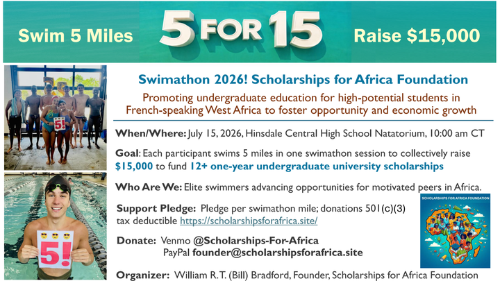 Scholarships for Africa 2026 Swimathon! campaign photo, 1 of 4
