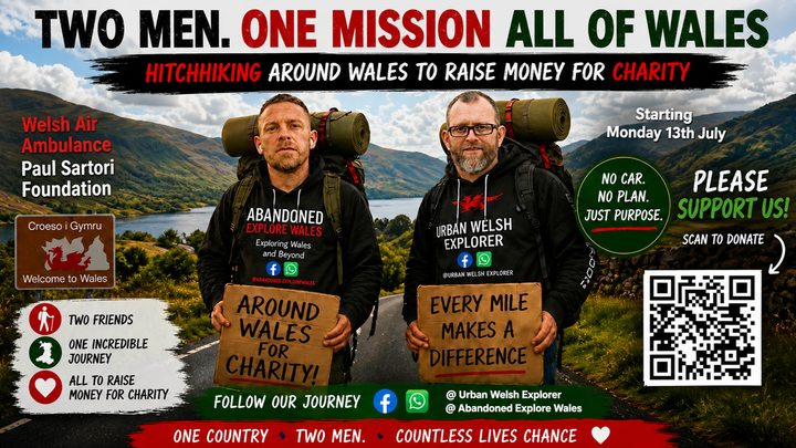 Hitchhiking across Wales for two Charities. campaign photo, 1 of 7