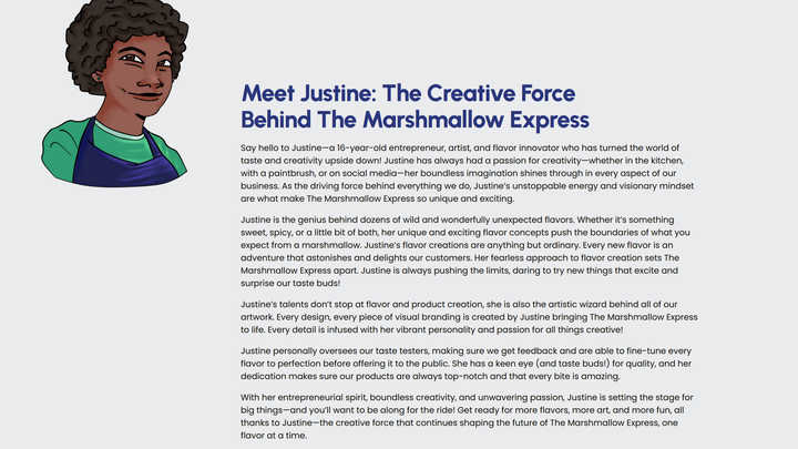 Join Justine’s Sweet Journey to Success! campaign photo, 1 of 6