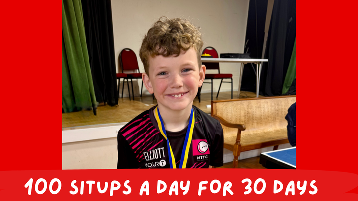 Elliott’s 3,000 Sit-Ups for a School Table Tennis Table campaign photo, 1 of 6