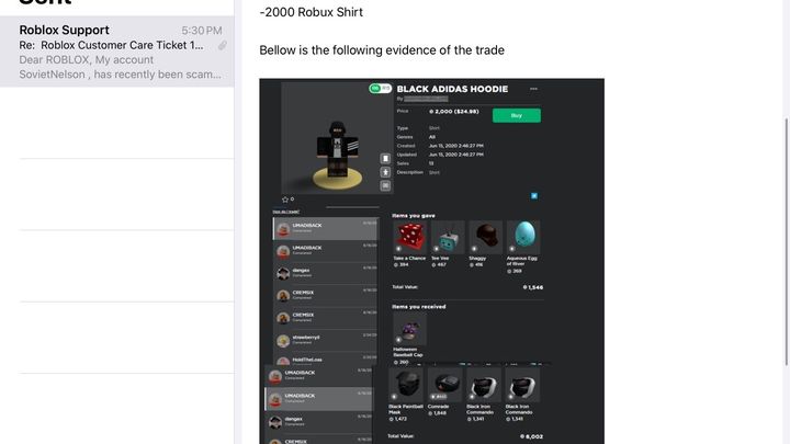 Donate To Help Me Get My Roblox Items Back - 30 robux donation