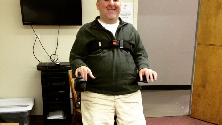 Standing feature on wheelchair campaign photo, 1 of 3
