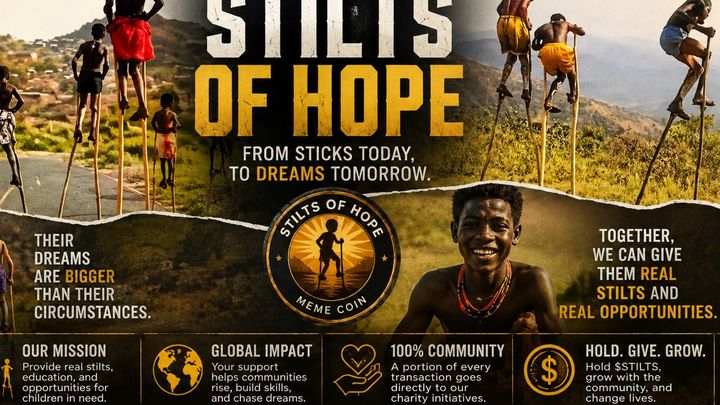 Aid for African Kids Walking on Stilts campaign photo, 1 of 5
