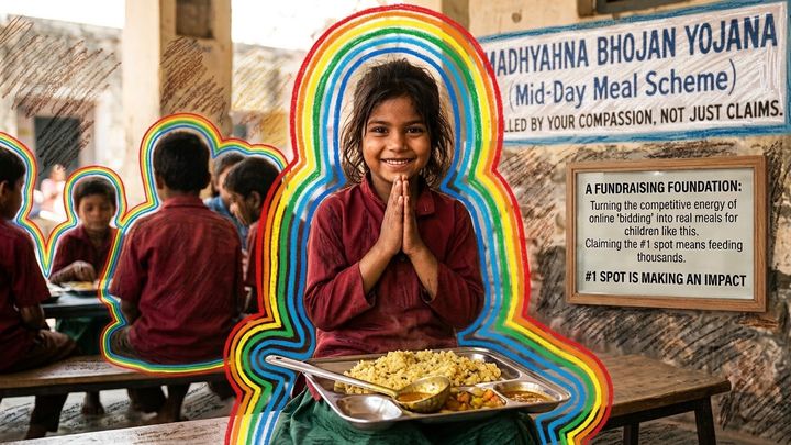 Outbid.lol but for donation to Akshaya Patra's Mission campaign photo, 1 of 3