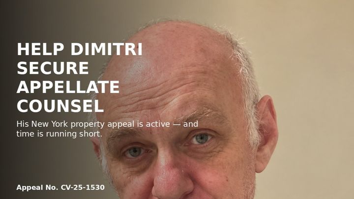Help Dimitri Secure Counsel for His New York Property Appeal campaign photo, 1 of 6
