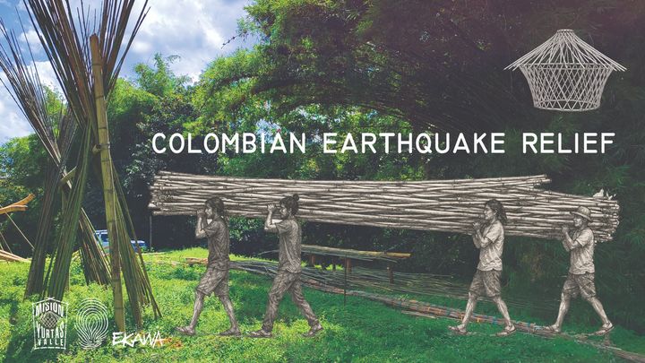 Bamboo shelters for earthquake relief in Colombia campaign photo, 1 of 8