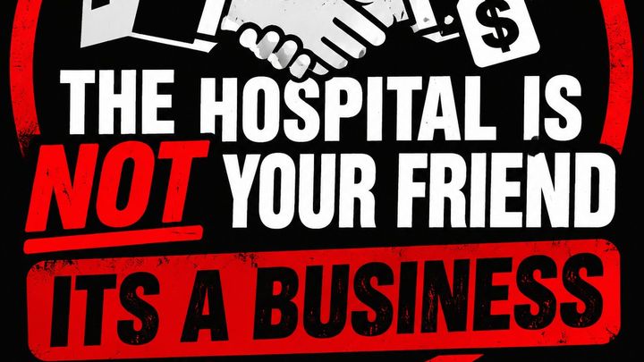 THE HOSPITAL IS NOT YOUR FRIEND ITS A BUSINESS campaign photo, 1 of 3