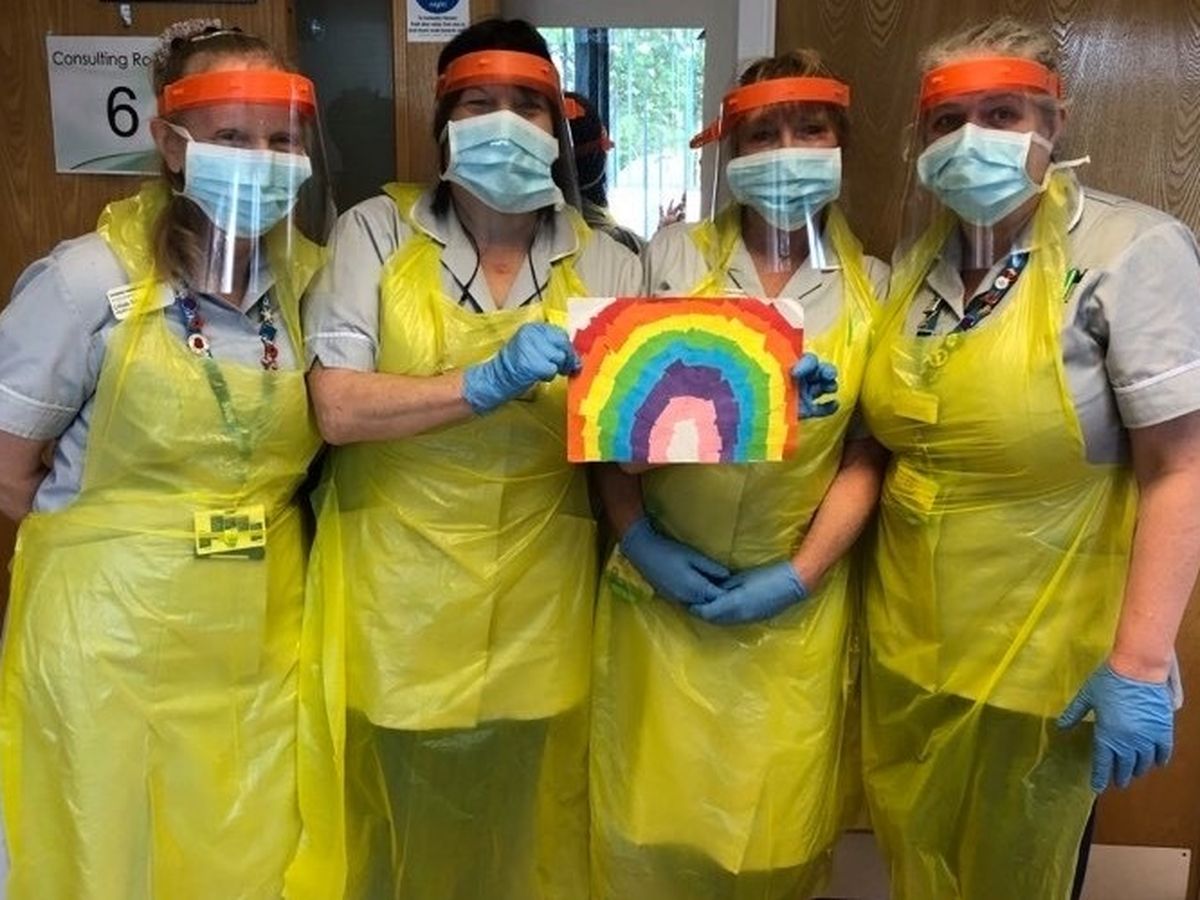 PREVENT COVID-19 CORONAVIRUS VICTIMS WITH VISORS campaign photo, 1 of 2