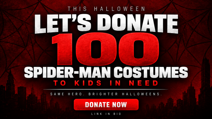 Help 100 Kids Become Spider-Man This Halloween campaign photo, 1 of 3
