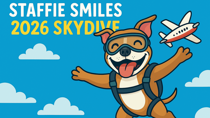 STAFFIE SMILES 2026 SKYDIVE campaign photo, 1 of 3
