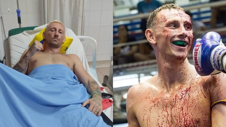 Martin Avery in intensive care in Cambodia campaign photo, 1 of 2