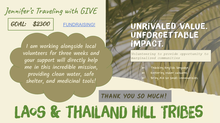 Jennifer - GIVE to LAOS & THAILAND campaign photo, 1 of 3