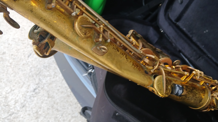 Help Jevaughn fix his vintage saxophone that was ran over. campaign photo, 1 of 5