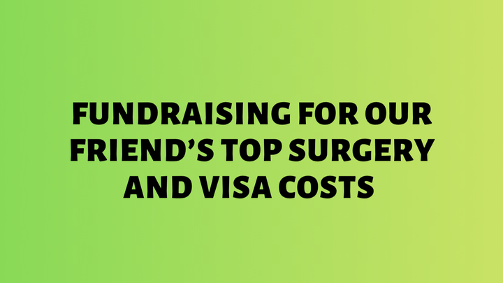 Fundraising for our friend's top surgery and visa costs campaign photo, 1 of 3