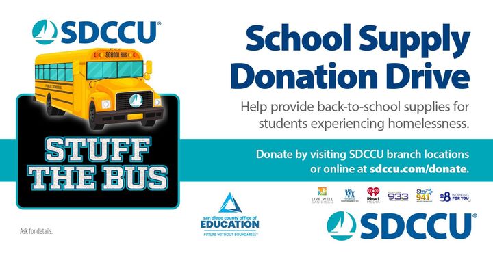 SDCCU Stuff the Bus campaign photo, 1 of 2