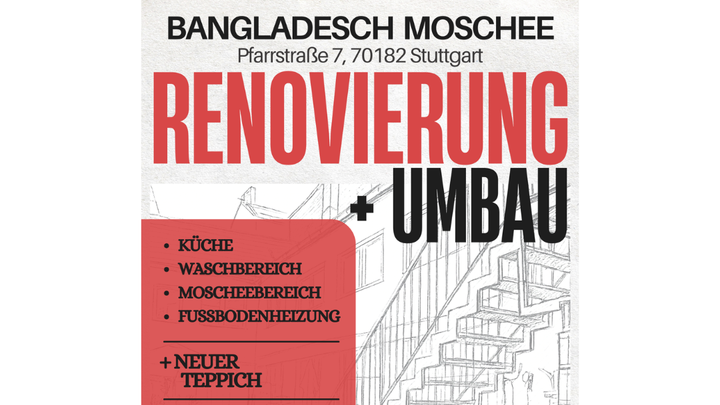 Renovierung & Umbau Bangladesch Moschee Stuttgart City