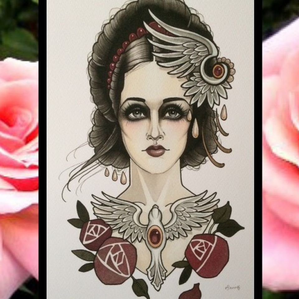Flower Girl | Nate Luna Tattoo Portfolio, image size:960x960
