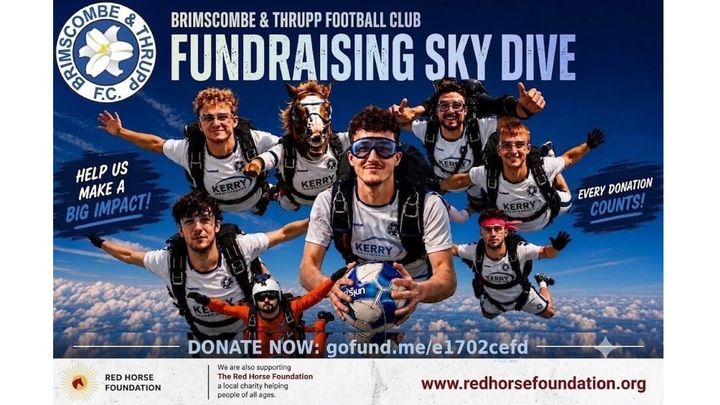 BRIMSCOMBE & THRUPP FOOTBALL CLUB SKYDIVE campaign photo, 1 of 4