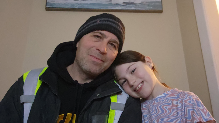 Mike and his daughter need Christmas campaign photo, 1 of 3