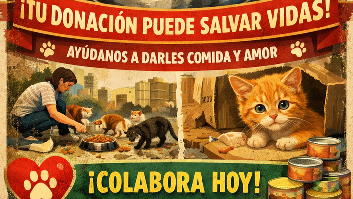 Photo de la campagne Tu donación alimenta y protege a gatos callejeros., 1 sur 3