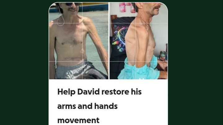 Help David restore his arms and hands movement campaign photo, 1 of 5