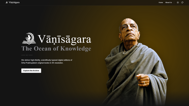 Vāṇīsāgara: A Digital Sanctuary for Śrīla Prabhupāda’s Books campaign photo, 1 of 7