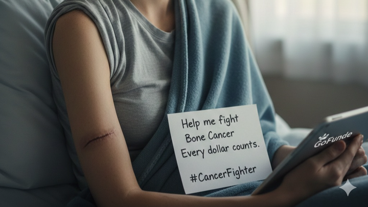 DONNA DI 59 ANNI, CURE MEDICHE TUMORE OSSE campaign photo, 1 of 3
