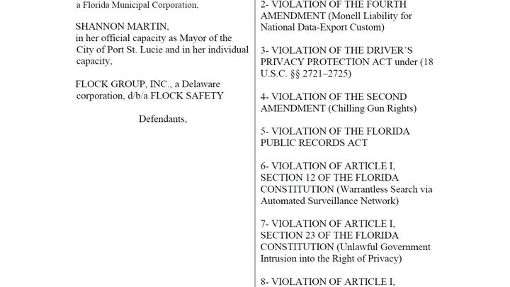 Federal lawsuit against Flock campaign photo, 1 of 3